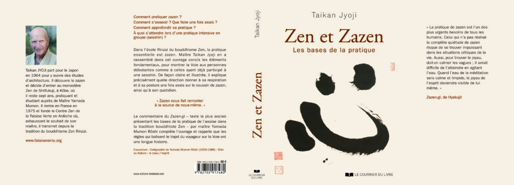 La couverture complète de la nouvelle édition de Zen et Zazen paru chez Le Courrier du Livre.