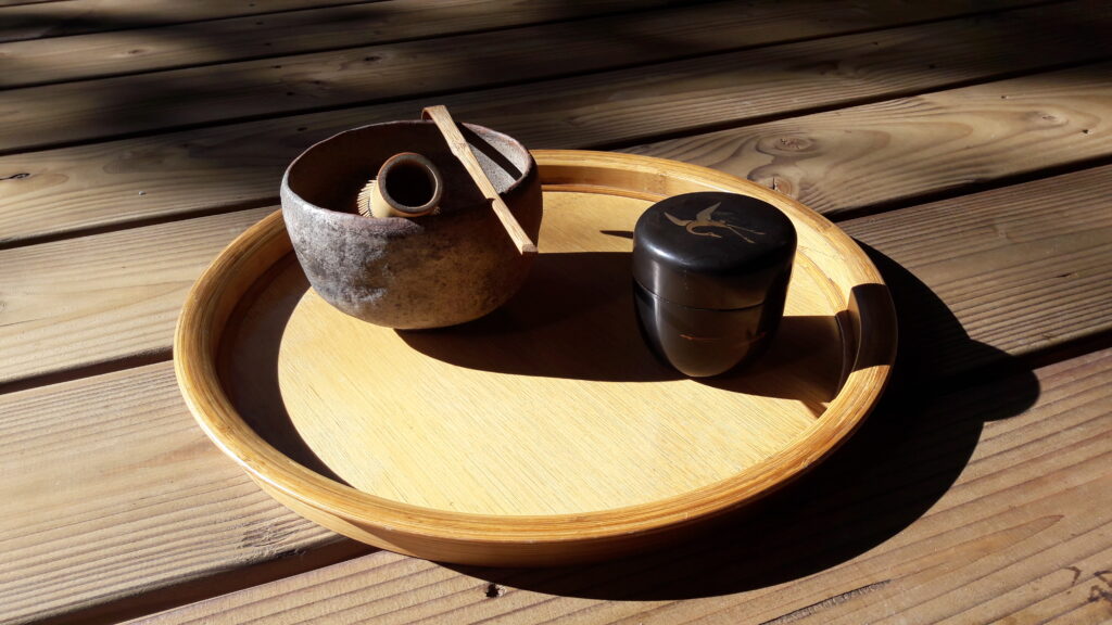 Set of utensils for preparing tea.