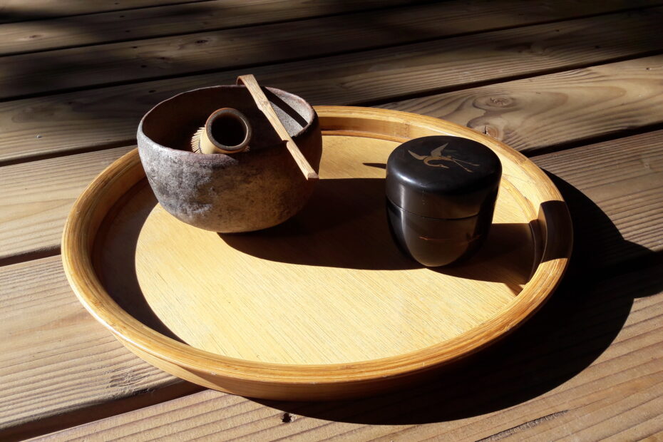 Utensils set for the tea ceremony.